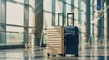 The Suitcases in Airport Terminal.AI generated image Royalty Free Stock Photo