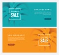 Two summer sale horizontal web banners