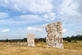 Two standing stones in a gravefield at Karum on the island Oland in Sweden Royalty Free Stock Photo