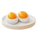 Two Soft Boiled Eggs on a White Plate: Perfect Breakfast or Snack Royalty Free Stock Photo