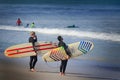 Surfers on the beach