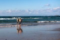 Two surfers walking on an Australian beach