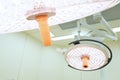 Two surgical lamps in operation room Royalty Free Stock Photo