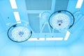 Two surgical lamps in operation room