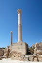 Two surviving columns of the old Roman Empire on the ruins in Ca
