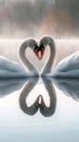 Two Swans Forming Heart Shape With Their Necks