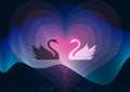 Two swans in love Royalty Free Stock Photo