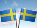 Two swedish flags Royalty Free Stock Photo