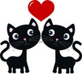 Two sweet cats in love Royalty Free Stock Photo