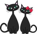 Two sweet cats in love Royalty Free Stock Photo