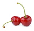 Two sweet cherry berry fruits Royalty Free Stock Photo