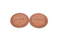 two sweet milk biscuits. Isolated on a white background Royalty Free Stock Photo