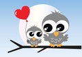 Two sweet owls Royalty Free Stock Photo