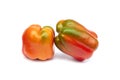 Two sweet pepper on white