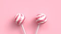 Two sweet striped pink and white lollipops