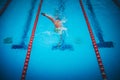 Two swimmers are practising swimming in the pool Royalty Free Stock Photo