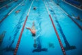 Two swimmers are practising swimming in the pool Royalty Free Stock Photo