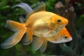 Two swimming goldfish Royalty Free Stock Photo