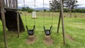 two swings on a kindergarten