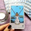 2 Two of Swords Tarot Card Mental Decisions Stressful/Painful Decisions Cross Purposes