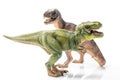 Two T-rex plastic figurines Royalty Free Stock Photo