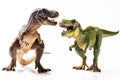 Two T-rex plastic figurines Royalty Free Stock Photo