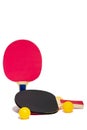 Two table tennis rackets on a white background