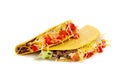 Two tacos on a white background Royalty Free Stock Photo