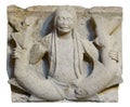 Two-tailed siren (Sirena bicaudata). Metope of Modena Cathedral Royalty Free Stock Photo