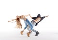 Two talented dancers practising together Royalty Free Stock Photo