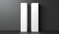 Two tall white rectangular boxes against a dark gray textured background abstract Royalty Free Stock Photo