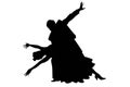 Two tango couple silhouettes