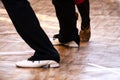 Two tango dancers passion on the floor Royalty Free Stock Photo