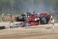 Two tanks T-72B3 the teams of Sudan and South Ossetia on the tank biathlon track