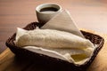 Two tapioca and a cup of coffee. Royalty Free Stock Photo