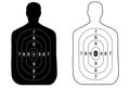 Two targets of the outline of a man shooting