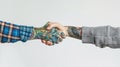 The tattooed handshake. AI generated Royalty Free Stock Photo