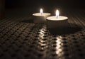 Two Tealights on outdoor table
