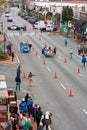 Two Teams Race Beds On City Street In Fundraiser Event