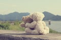 Two teddy bears hugging. Royalty Free Stock Photo