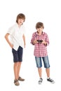 Two boys playing computer games Royalty Free Stock Photo