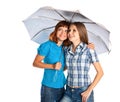 Two teen-girls with umbrella Royalty Free Stock Photo