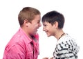 Two teenage boys laughing like crazy Royalty Free Stock Photo