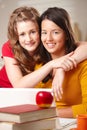 Two teenage friends hugging Royalty Free Stock Photo