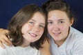 Two teenage girls hugging Royalty Free Stock Photo