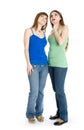 Two teenage girls looking up Royalty Free Stock Photo