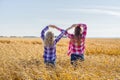 Two teenage girls making infinity sign Royalty Free Stock Photo