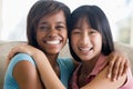 Two Teenage Girls Smiling Royalty Free Stock Photo