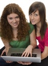Two teenagers with laptop computer Royalty Free Stock Photo