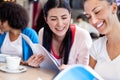 Two teenagers studying together